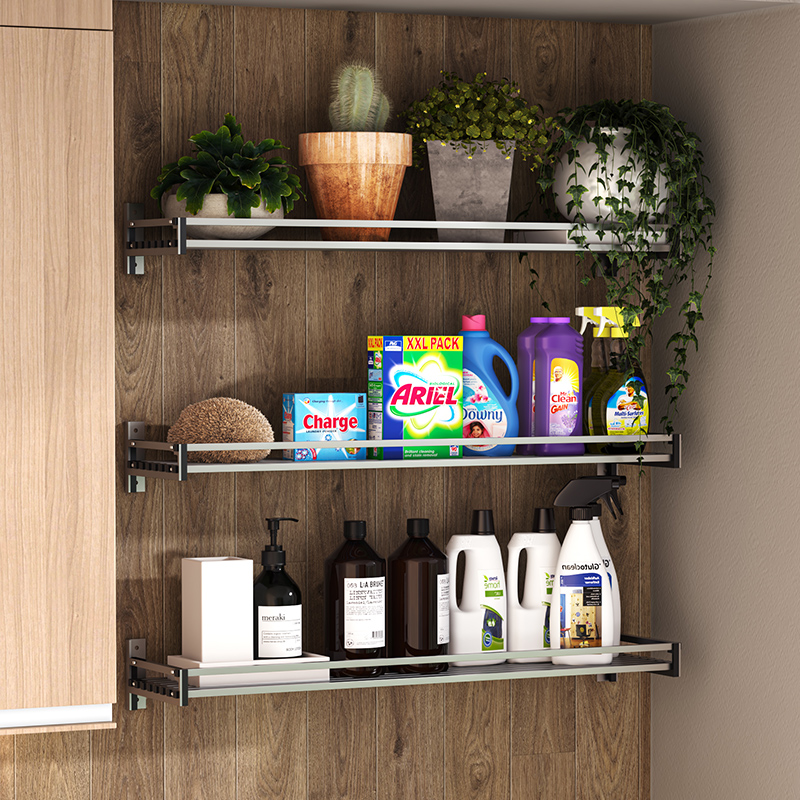 阳台置物架壁e挂式家用花架杂物储物304不锈钢多层墙上洗衣收纳架