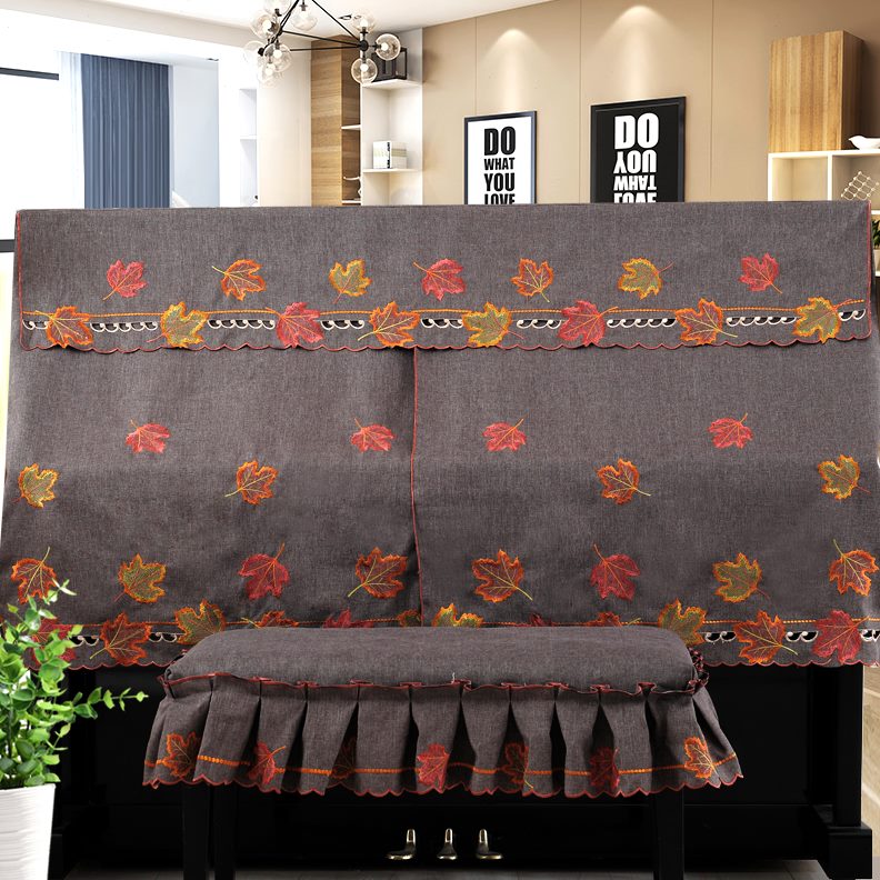 全罩钢琴罩防尘罩盖半罩钢琴巾欧式绣花琴披美式罩 布艺琴凳乡村