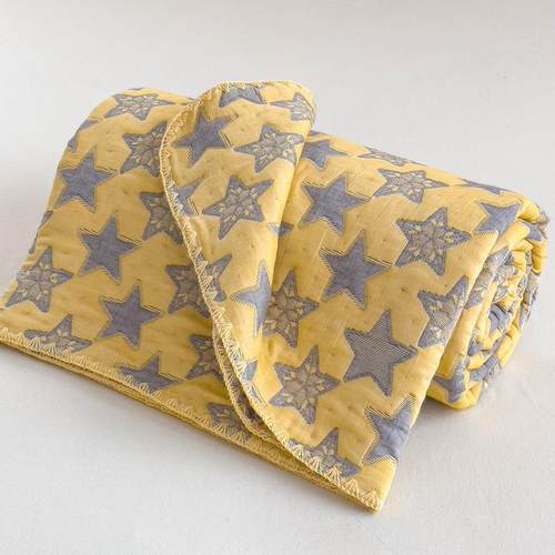 全棉三层纱毛巾被纯棉办公室午休毯子沙发盖毯披肩毯盖毯夏凉毯