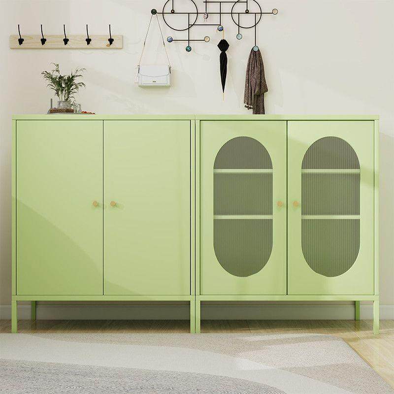 加厚餐边柜出租屋收纳柜家用酒柜客厅靠墙展示柜茶水柜铁皮收纳柜