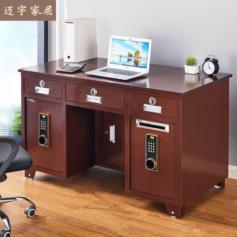 加厚保险桌带保险柜抽屉桌子办公桌市场家用投币收银财务保险箱
