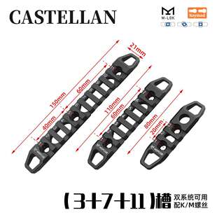 3/7/11槽keymod & Mlok兼容导轨条 20mm金属导轨MLOK KEYMOD