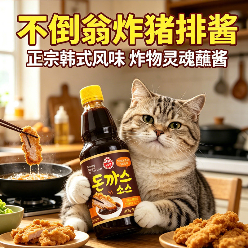 不倒翁韩式炸猪排酱415g瓶装图片