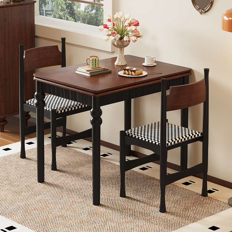 法式复古实木餐桌椅组合