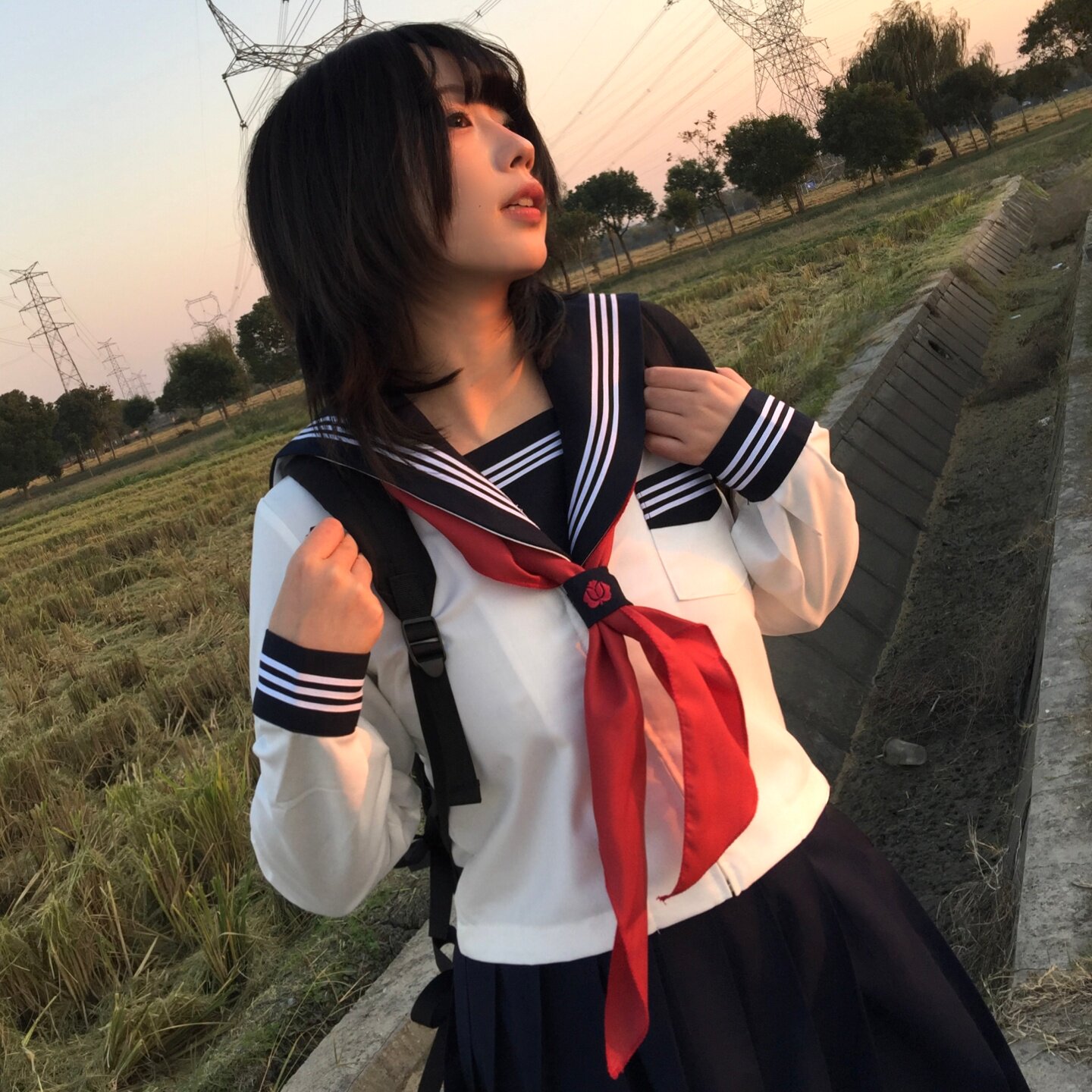 暖心熊白三本学院风jk水手服套装
