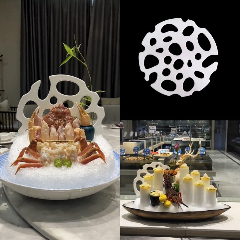 摆盘装饰莲藕盘刺身海鲜姿造盘饰品小摆件创意意境点缀冰盘小摆件