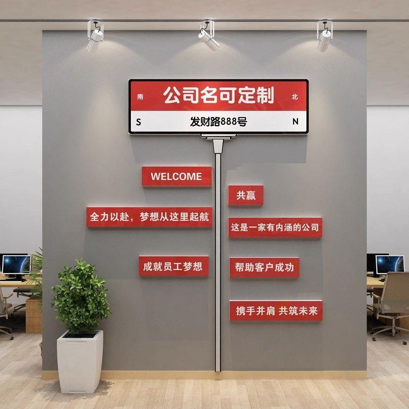 办公室墙面装饰企业团队文化励志标语会议司形象创意背景布置贴画