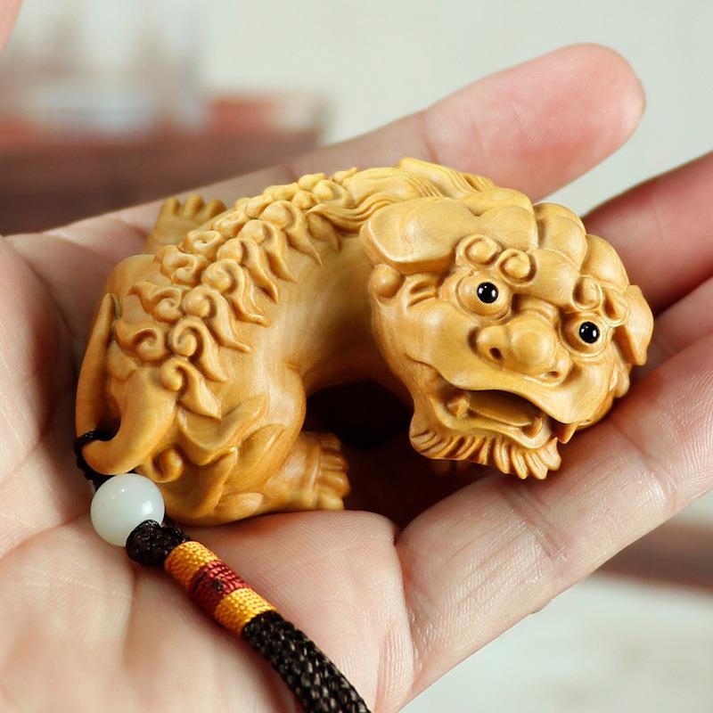 黄杨木雕刻貔貅手把件把玩件文玩盘玩工艺品饰品