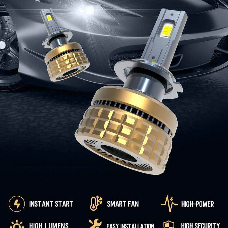 汽车LED大灯 双铜管大功率120瓦超亮远近一体LED车灯H4 H7 H11 H3