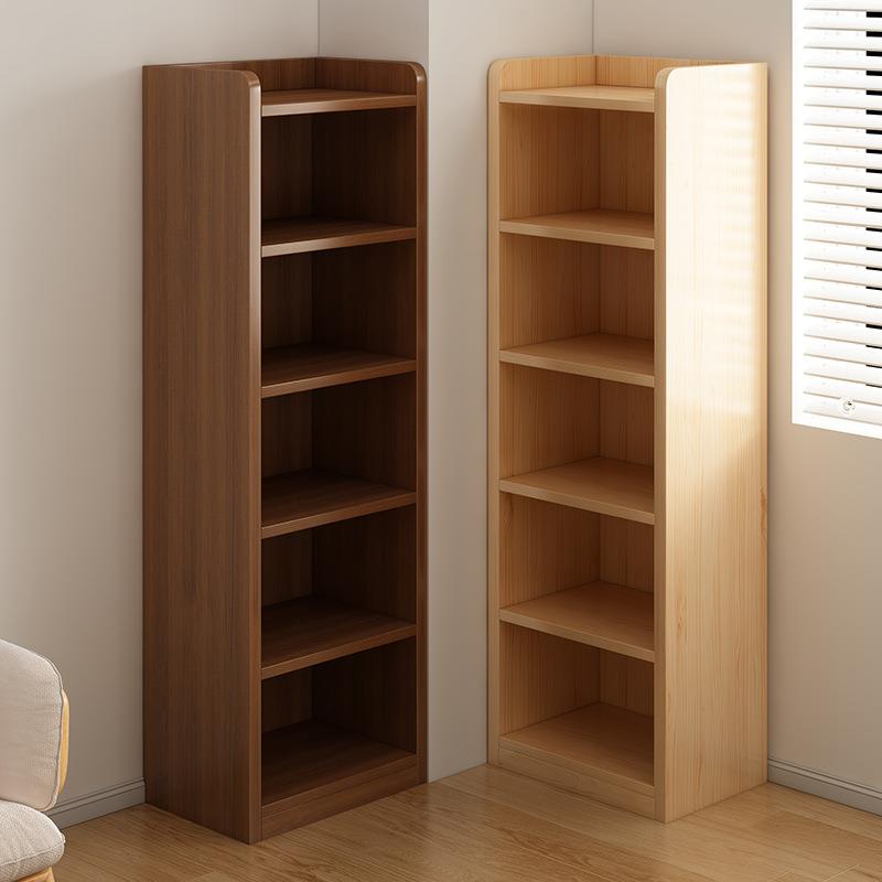 书架实木落地置物架客厅窄缝柜收纳柜靠墙简易储物柜学生家用书柜