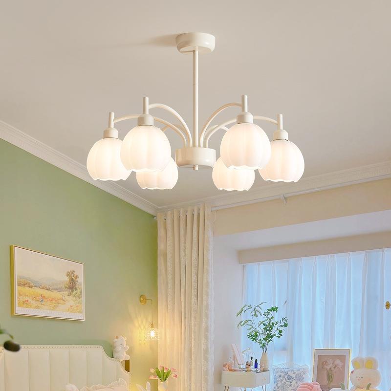 复古法式田园奶油南瓜吊灯北欧原木奶油风客厅餐厅主卧室书房灯具