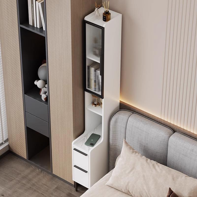轻奢床头柜书柜一体高款现代简约小户型家具超窄20cm30卧室省空间