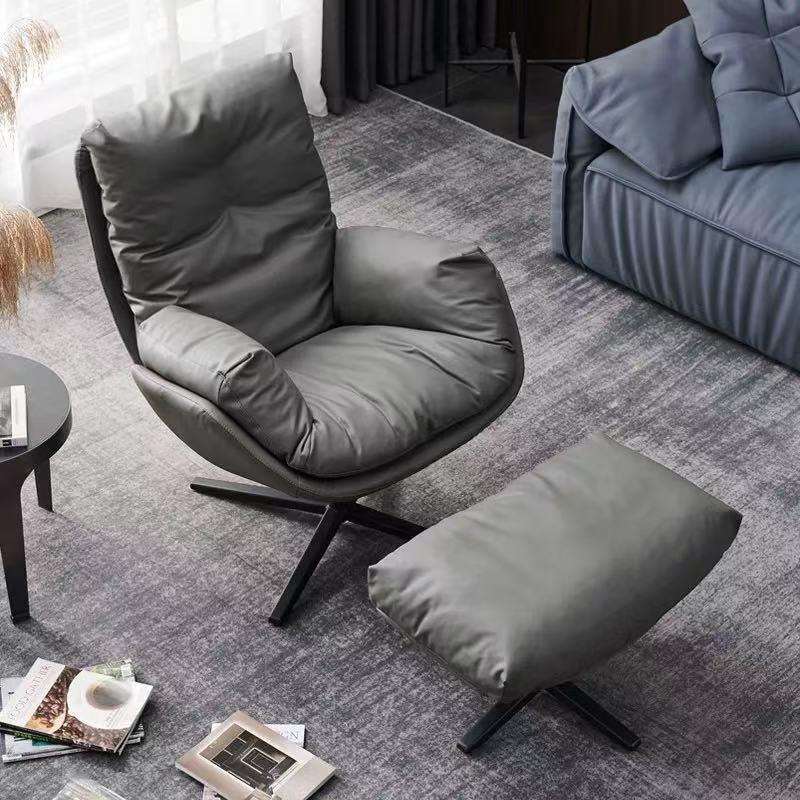 单人沙发椅意式极简设计师款客厅卧室休闲轻奢羽绒单椅躺椅