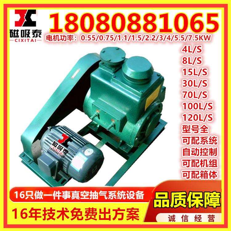 实验真空泵天津2X-15升旋片式真空泵 铸铁真空泵小型真空泵2.2KW