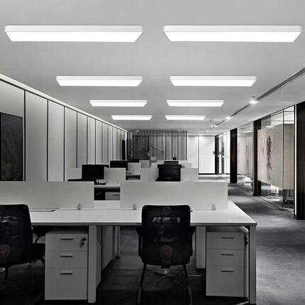 简约现代led吸顶灯白色直角圆角造型灯办公室会议室写字楼舞蹈室