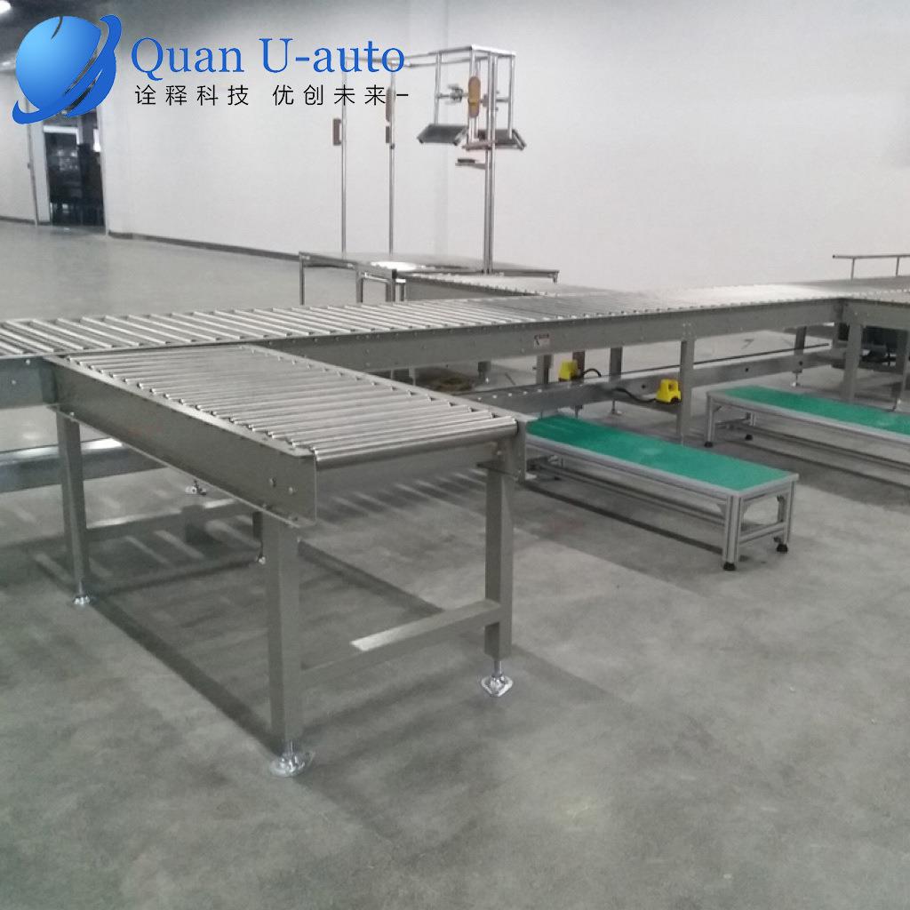 流水线无动力滚筒输送机转弯输送机物流快递分拣装卸托盘输送带