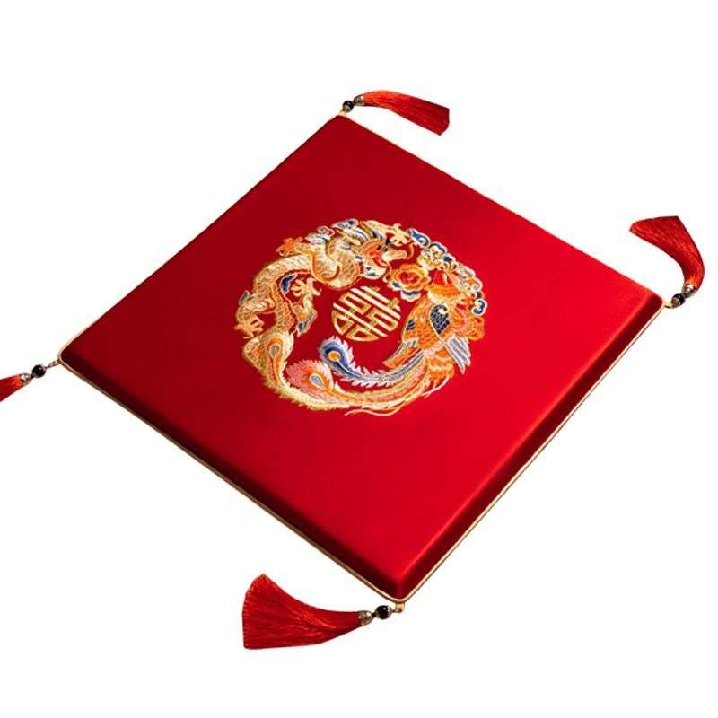 结婚坐福垫订婚跪垫婚礼用品红色喜字坐垫拜堂喜垫敬茶垫子