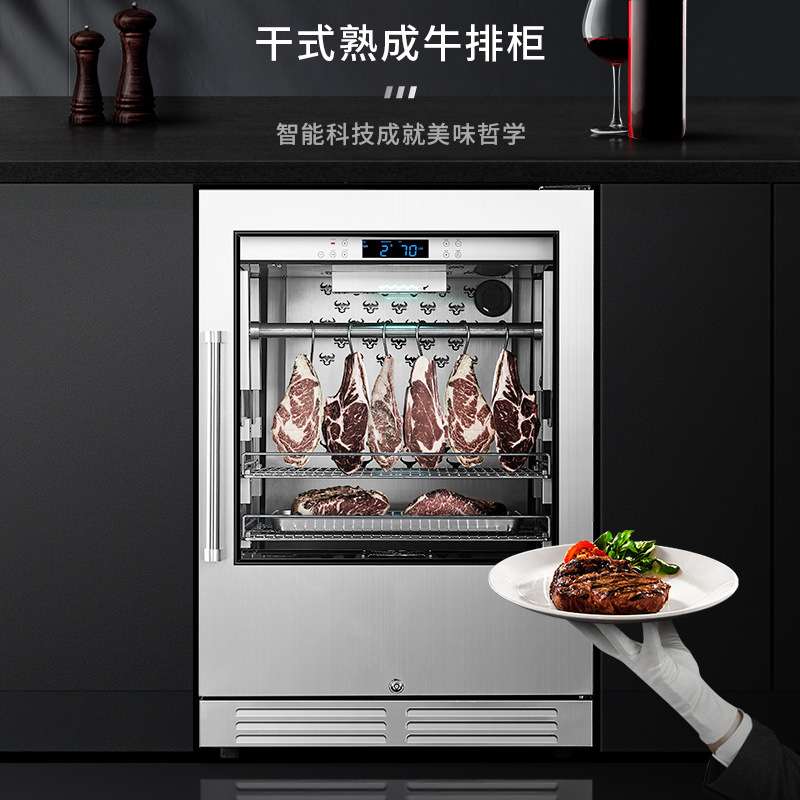 茄龙CL-48W2智能干式熟成牛排柜不锈钢西餐冷藏柜家用保鲜展示柜