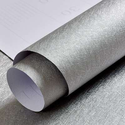 7YX1.2米宽自粘墙纸加厚防水蚕丝墙贴卧室客厅素色自贴壁纸彩晶膜