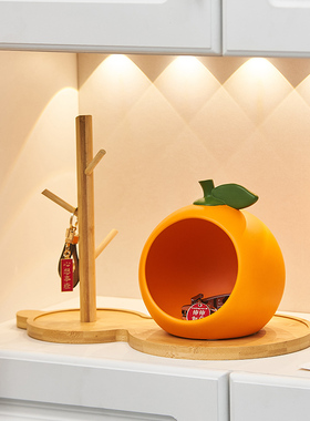 入户玄关钥匙收纳摆件盒进门口装饰品轻奢高档酒柜置物.架现代家