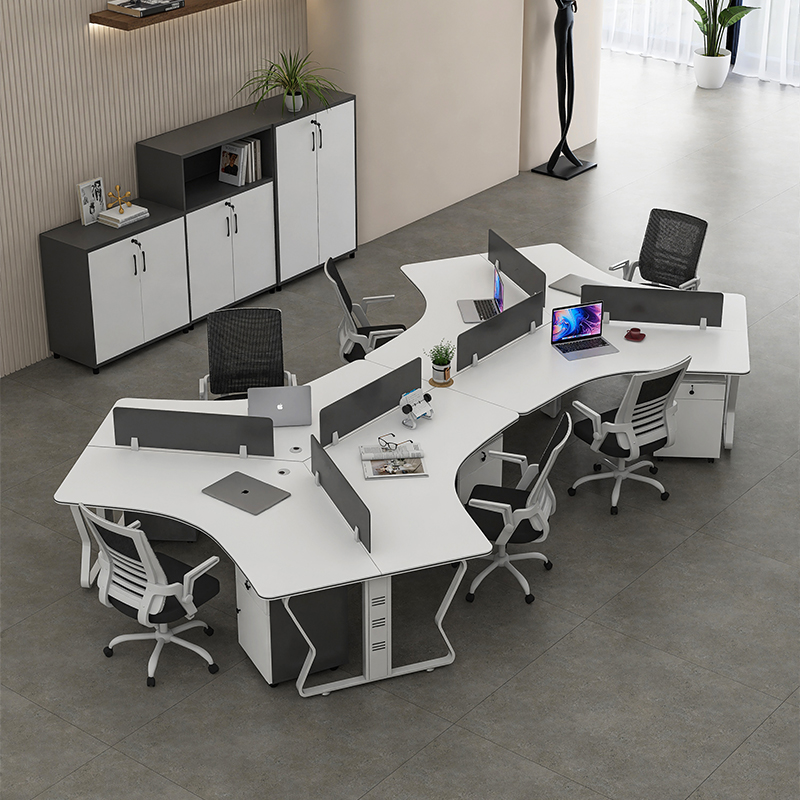 创意办公桌五人位简约现代办w公室职员异型三6多人位员工办公桌椅