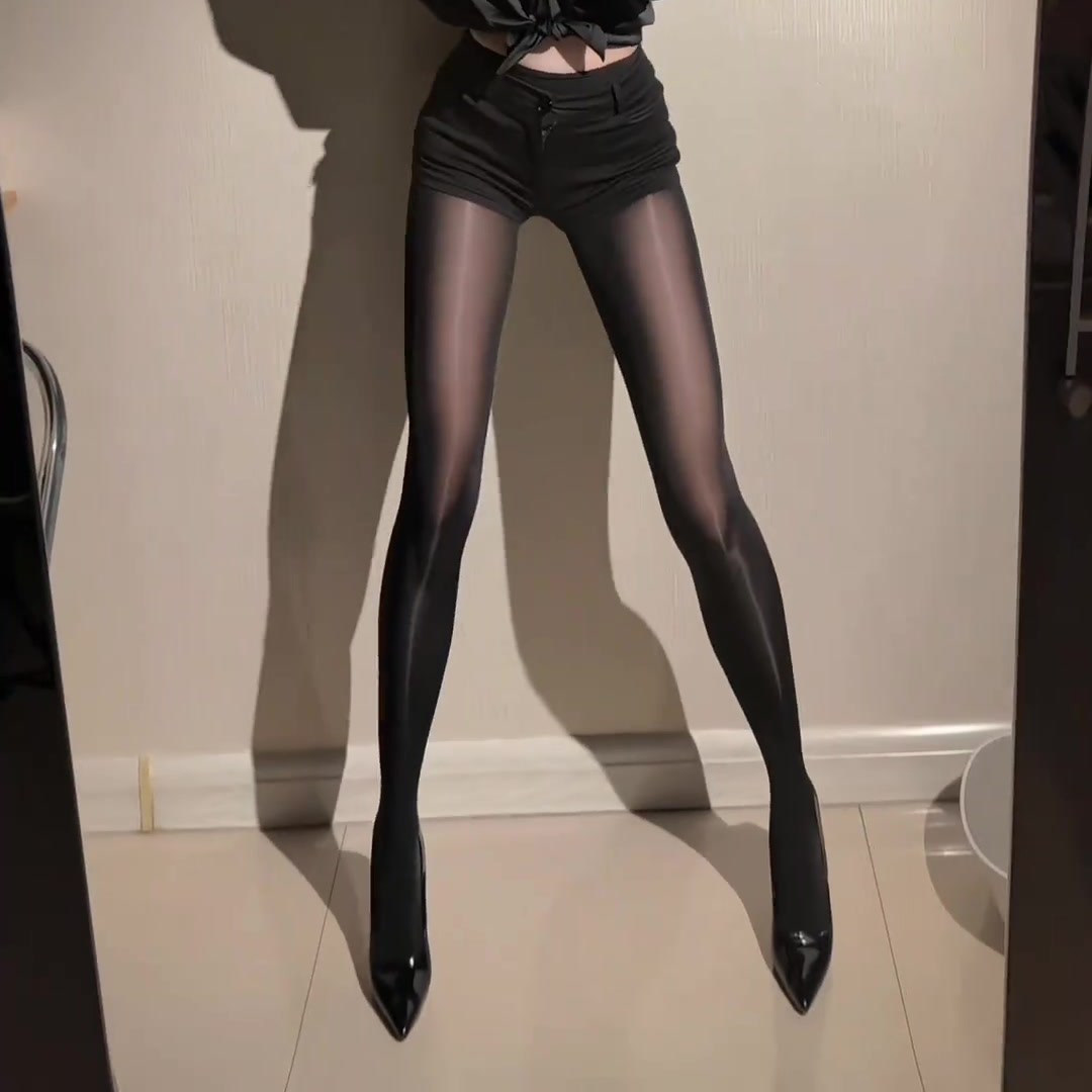 性感高腰透明连裤袜女修身显瘦气质黑色中弹透气四季通用打底袜