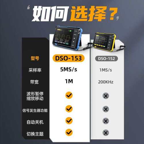 FNIRSI示波器手持小型便携二合一数字多功能信号发生器DSO153/152