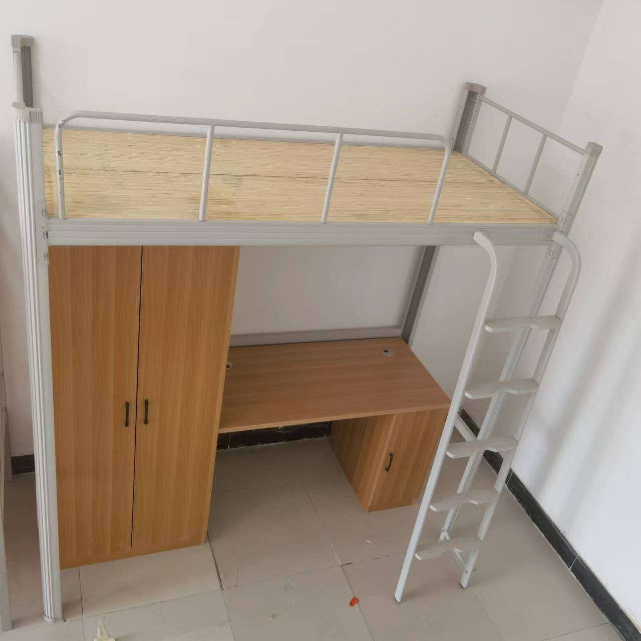 厂家直供学生公寓床型材床铺实木颗粒板桌柜宿舍上下床连体双层床