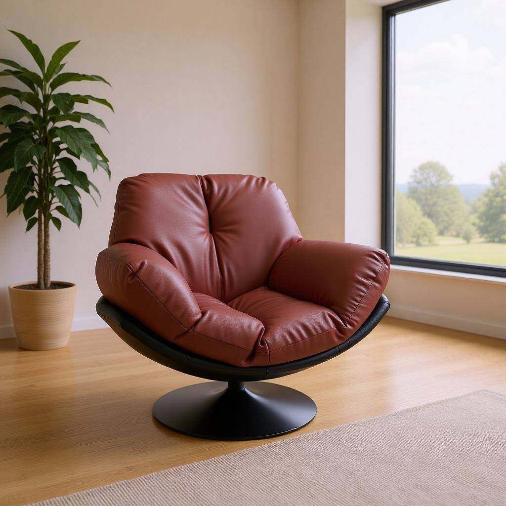 乐巢家具意式单人沙发椅客厅设计师休闲懒人沙发家用轻奢高端转椅