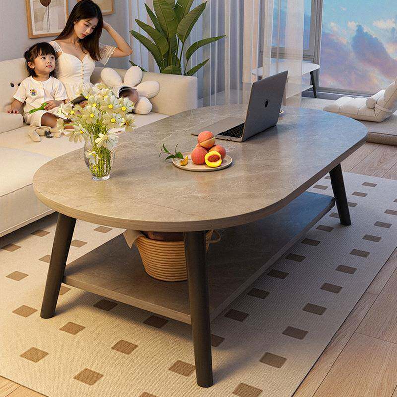 茶几客厅家用小户型桌子简易出租屋用卧室新款简约圆形实木脚茶桌