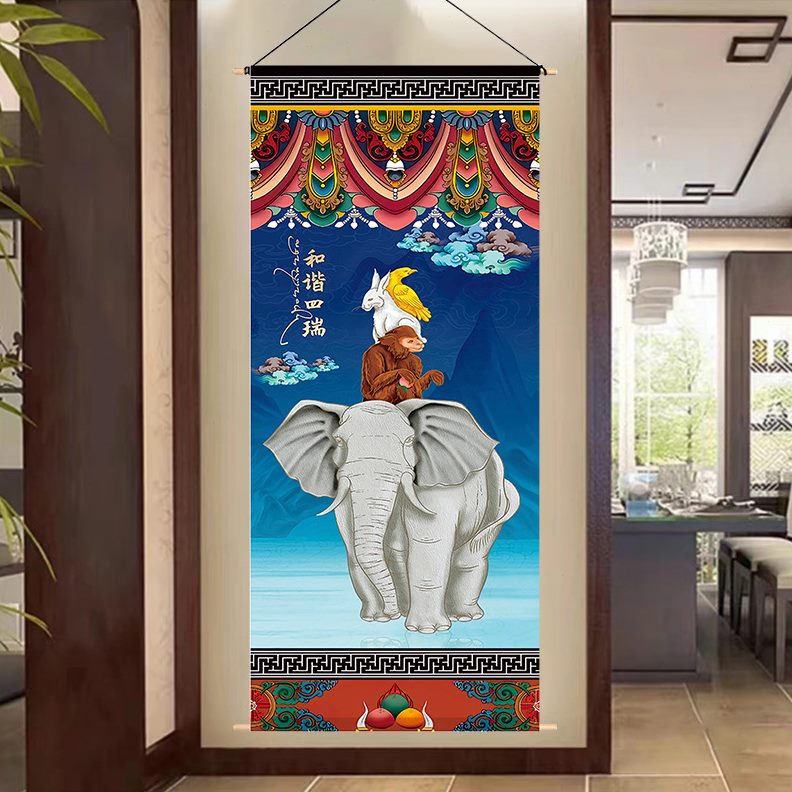 客厅式卧室网红简约挂画藏背景墙装饰布艺酒店发货西藏挂布挂毯图片