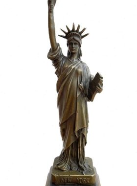 铜雕塑自由女神铜像摆件家居装饰品创意礼品客厅玄关书房摆设