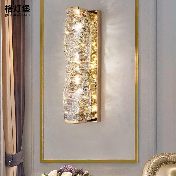 走廊灯头灯轻奢水晶壁灯奢华简约后现代客厅背景墙楼梯卧室床过道