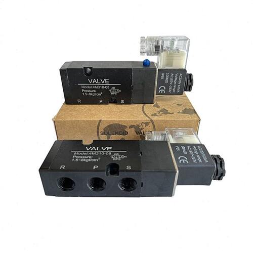 气动元件原装二位五通电磁阀面板式 4M310-08/10 DC24V 蝶阀专用