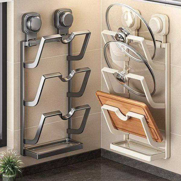 锅盖收纳架厨房置物架锅架挂墙砧板壁挂式菜板锅盖架免无打孔吸盘,厨房/烹饪用具,锅盖架/锅盖收纳垫,淘宝优惠券,粉丝福利购,淘宝优惠卷