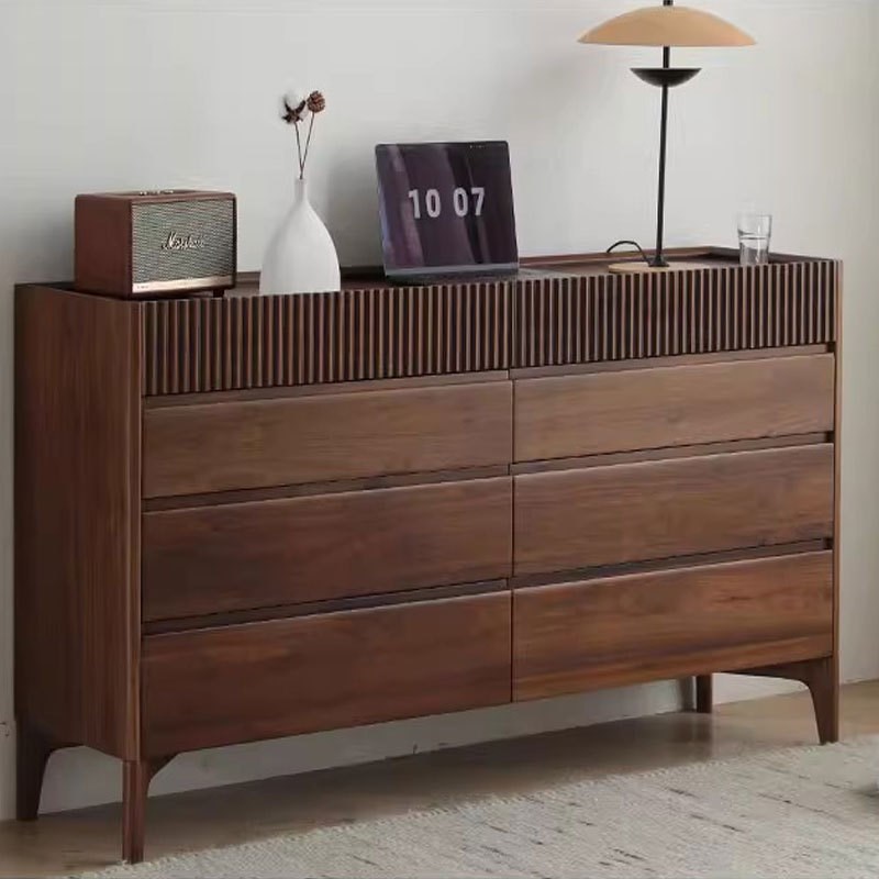 黑胡桃木八斗柜樱桃木实木简y约现代卧室置物柜北欧门厅柜收纳柜
