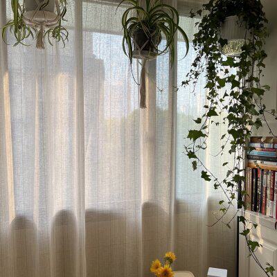复古文艺面料条纹窗帘纱感纱帘宽麻布背景2.悟纱布料8