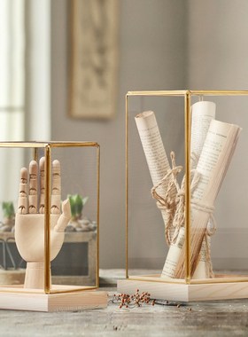 几何古董玻璃罩子家居摆件防尘客B厅办公室摆设样板房间桌面装饰