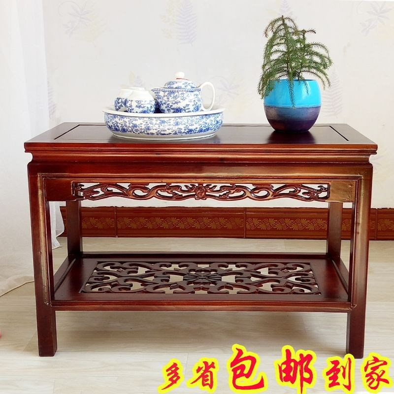 QX客厅花架电话桌中式工艺品茶几实木鱼缸架仿古实W木盆景架包邮