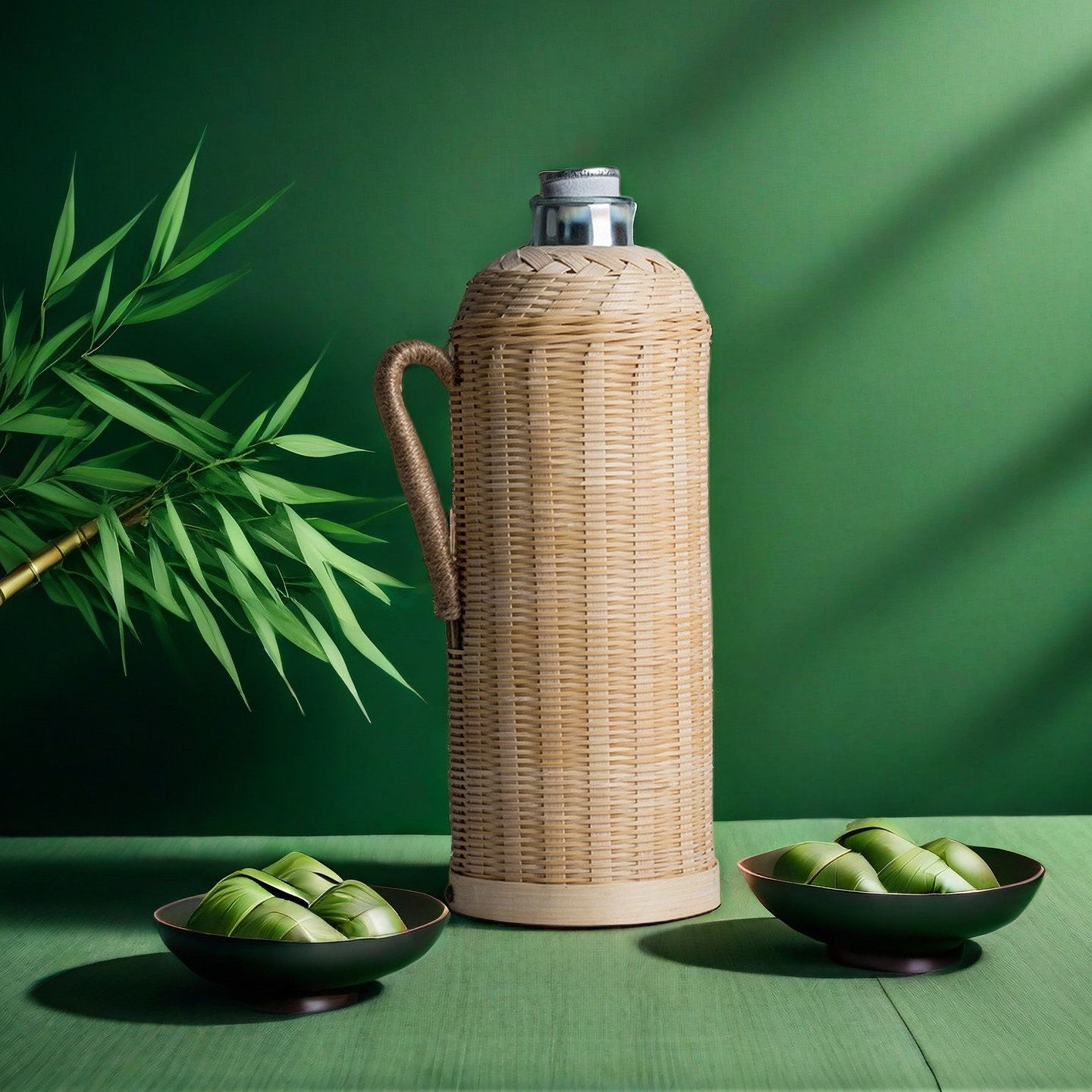 梦之桥纯手工编织热水瓶怀旧暖壶