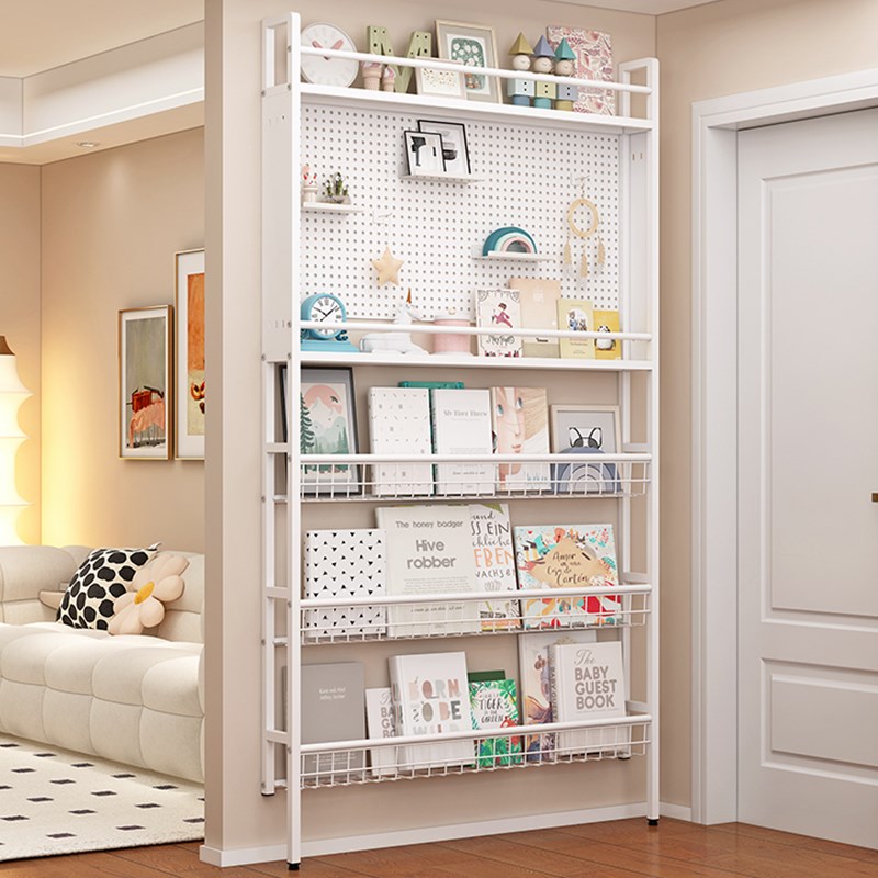 门后置物架铁艺超薄书架落地儿童简易极窄夹缝墙上壁挂家用收纳柜