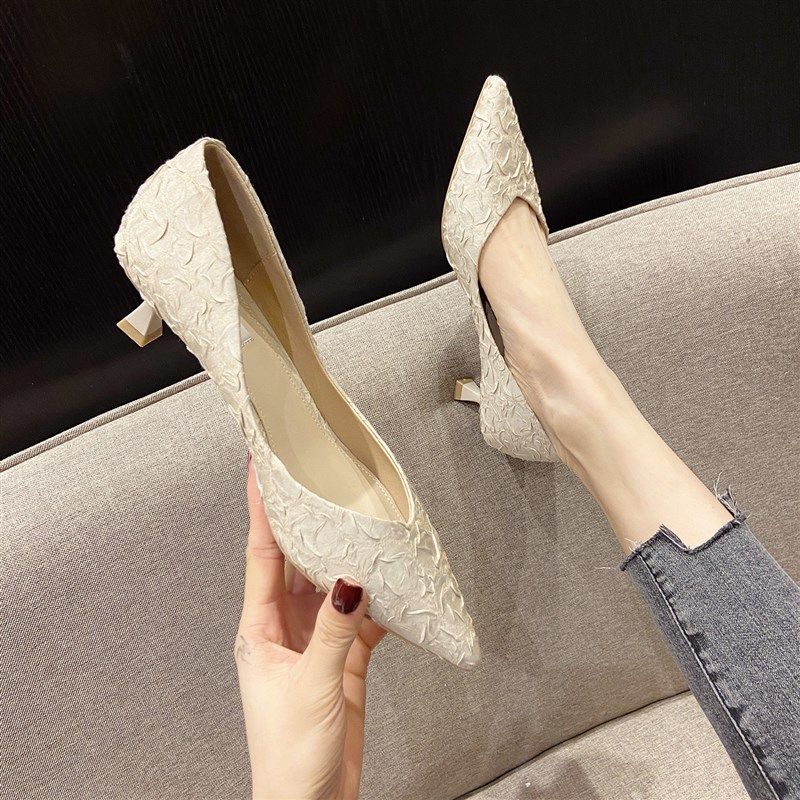 法式高跟鞋单鞋3cm低跟软底工作女鞋久站不累脚面试上班小猫跟鞋,女鞋,浅口单鞋,淘宝优惠券,粉丝福利购,淘宝优惠卷