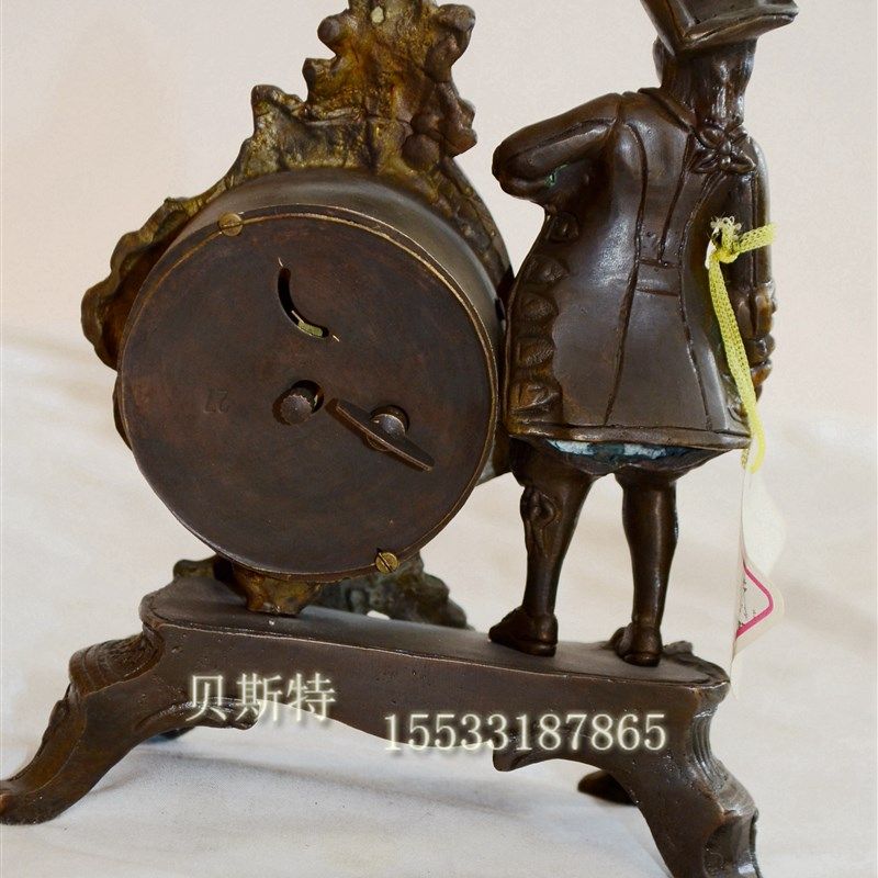铜铸钟表欧式古典机械钟表上弦老式座钟台钟挂钟骨架钟蜡台