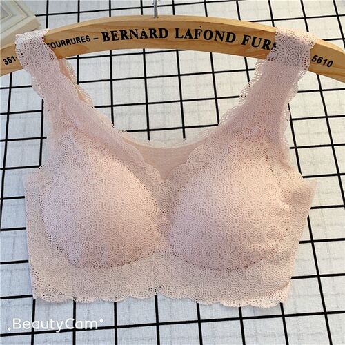 古妃503睡眠美背n文胸内衣女无钢圈聚拢收副乳蕾丝边宽带裹胸薄款