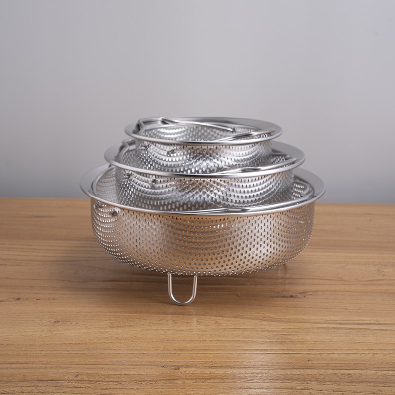 304不锈钢蒸笼电饭锅隔水加厚蒸屉蒸菜蒸包子 带提手蒸架蒸篦蒸格