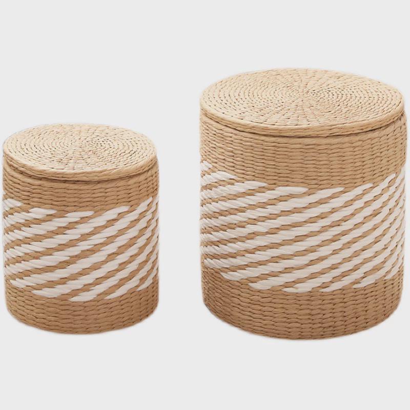 藤编多功能实木收纳凳子客厅可坐储物编织小矮凳家用门口穿换鞋凳