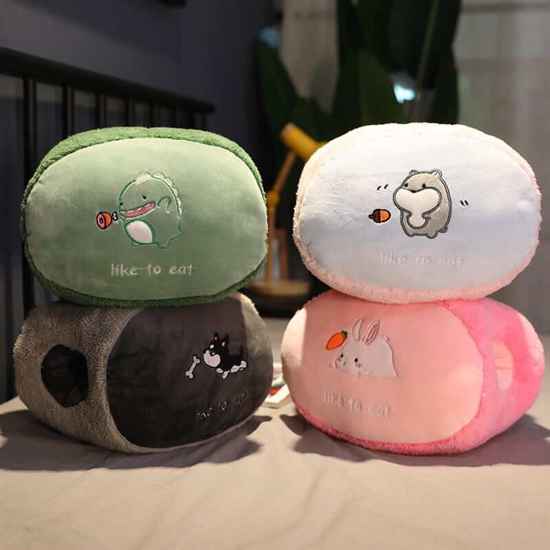 男生插枕抱枕可以炮台两用带洞玩具男女午睡抱枕暖手