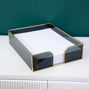 A4列印纸文件收纳盒办公室桌面大容量透明置物盒档案资料置物架子