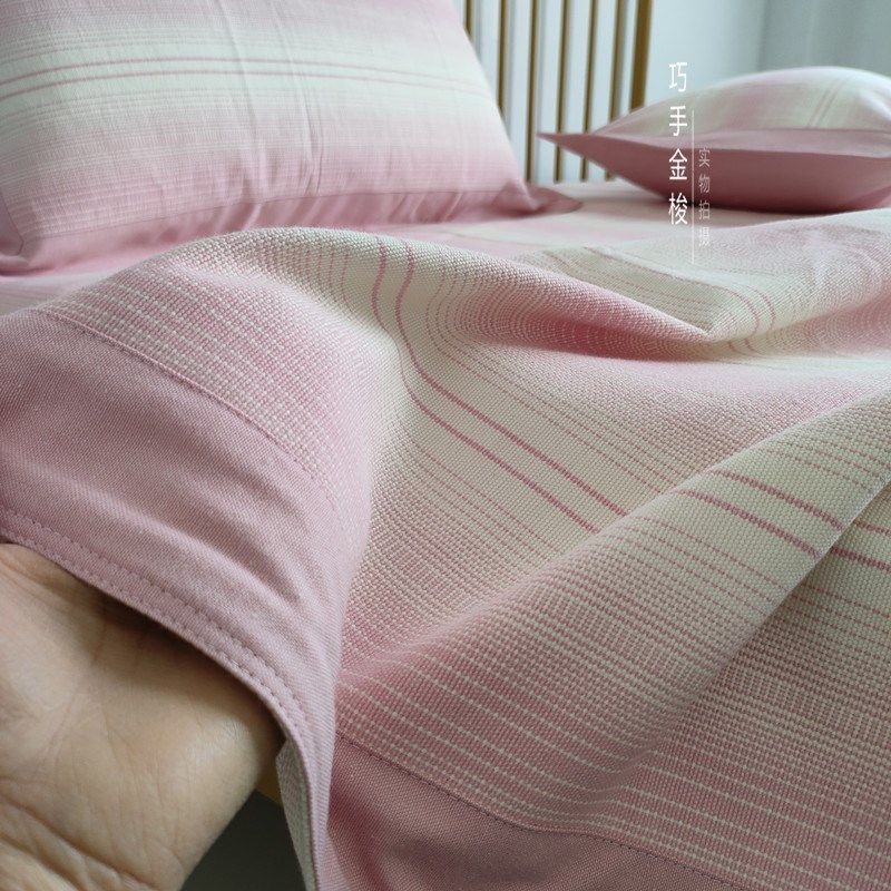 高端A类国民老粗布凉席 加厚纯棉睡单 床单三件套全棉月子凉席夏