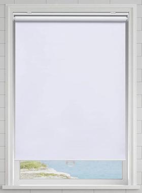 跨境供应 办公室窗帘 全遮光隔热 无拉绳卷帘成品窗帘130CM高白色